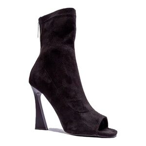 Qupid Love Some Sock Ankle Boot Heels